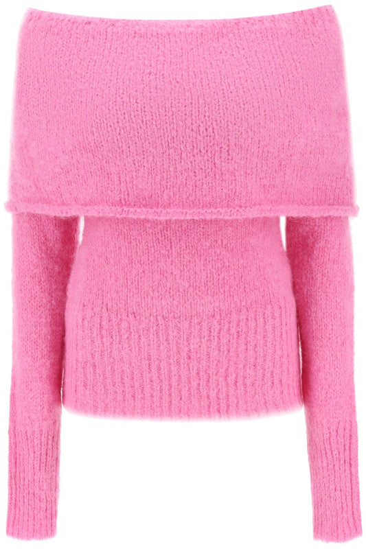 'skylar' Off-shoulder Sweater  - Fuxia