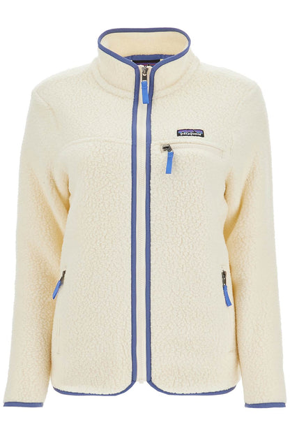 Women's Retro Pile Fleece Jacket With  - White