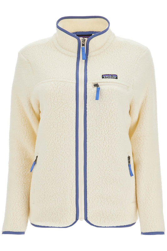 Women's Retro Pile Fleece Jacket With  - White