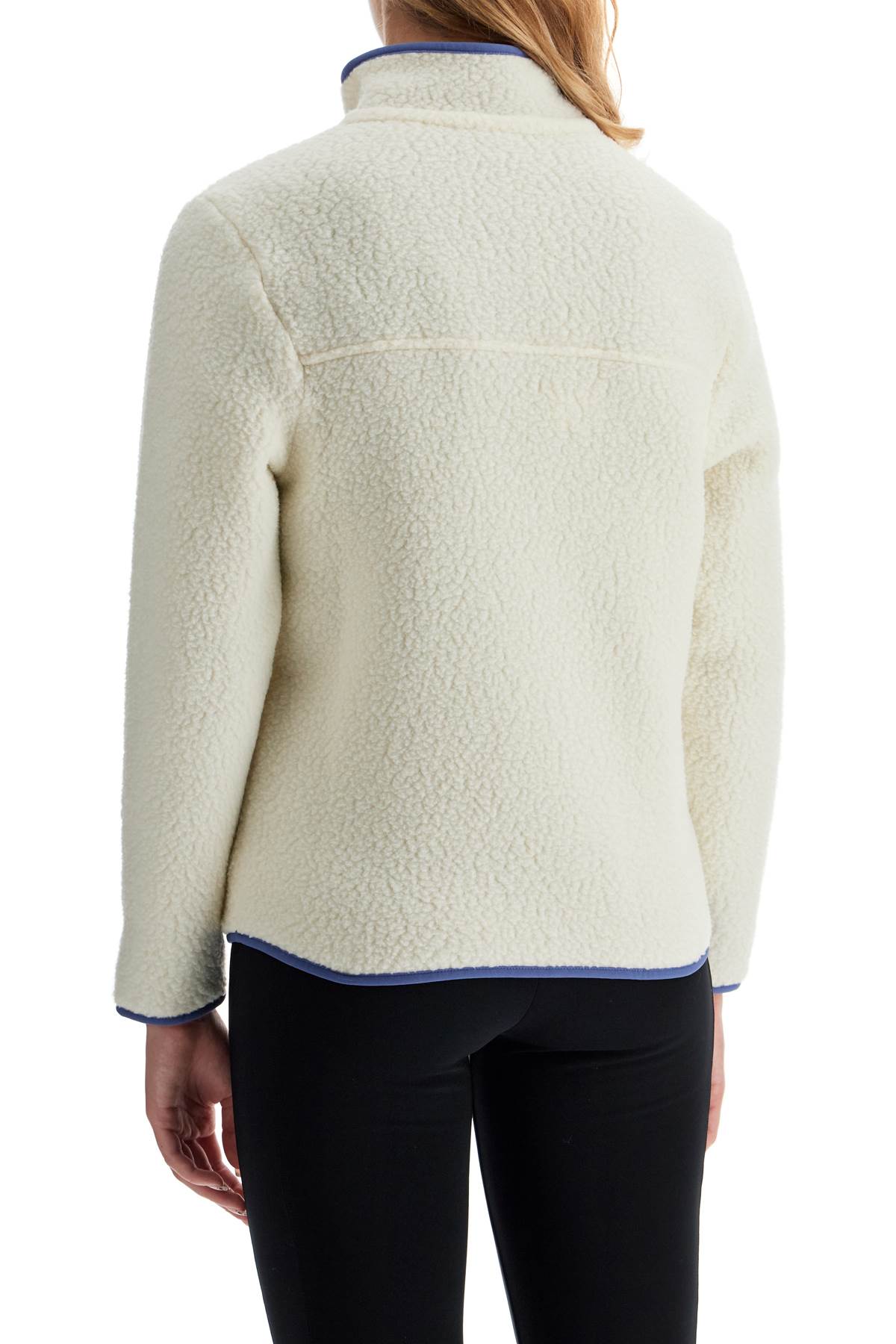 Women's Retro Pile Fleece Jacket With  - White