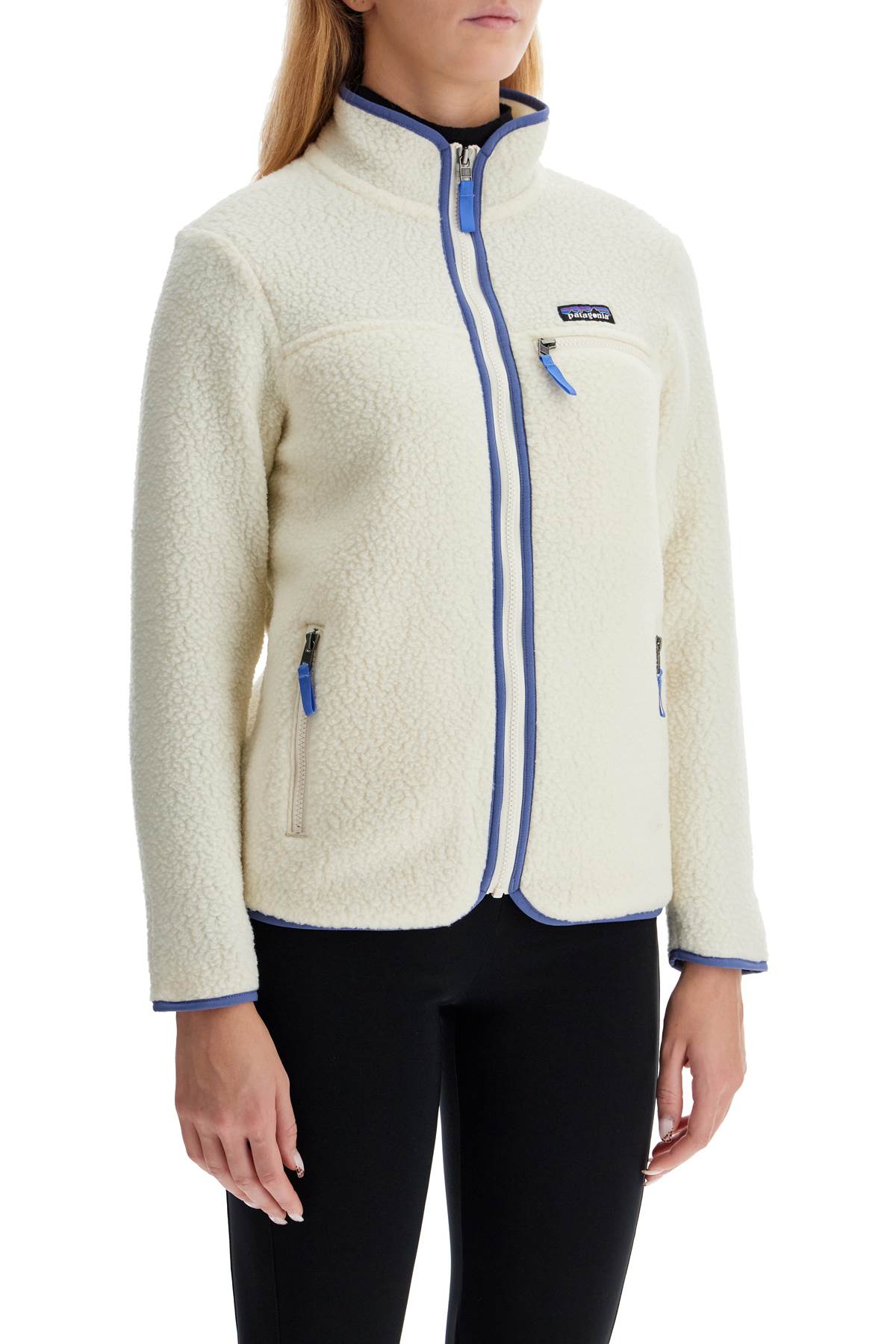 Women's Retro Pile Fleece Jacket With  - White