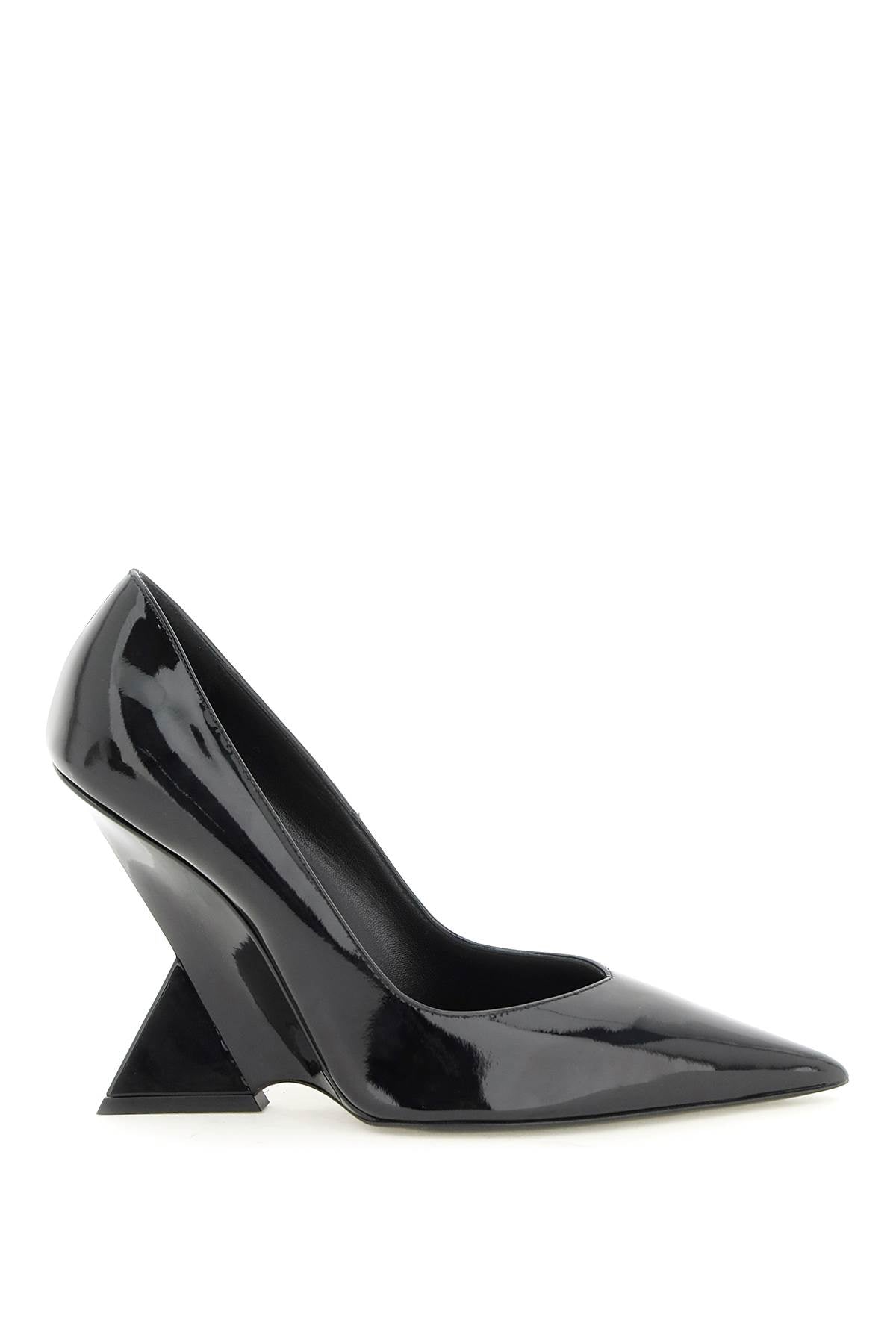 Patent Leather Cheope Pumps  - Black