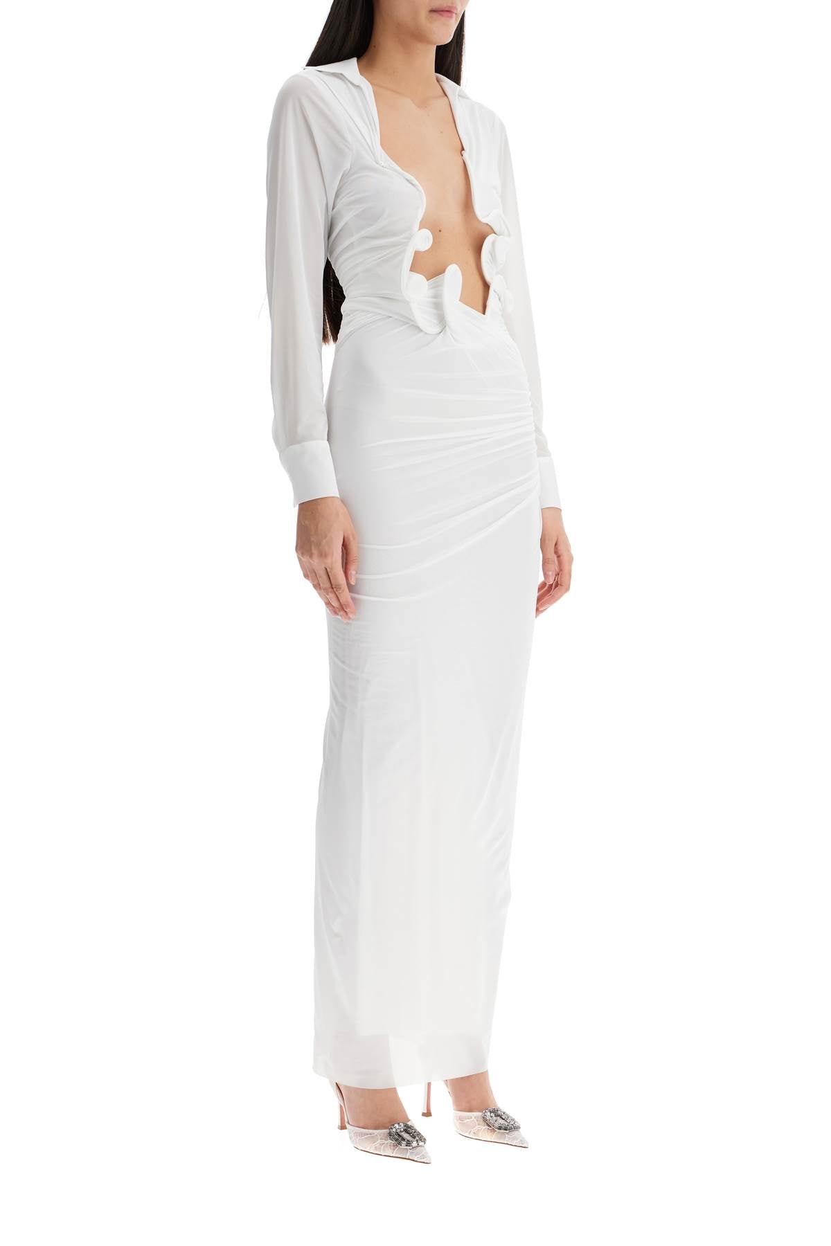 Venus Plunge Dress  - White