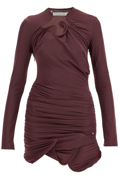 Draped Venus Mini Dress  - Purple