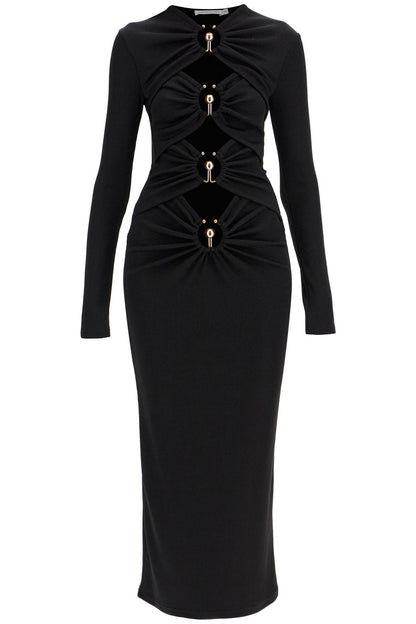 'cut Out Dress With Metallic Rings'  - Black