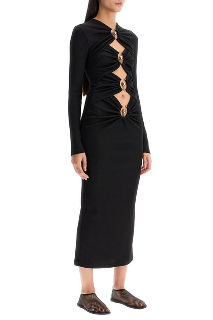 'cut Out Dress With Metallic Rings'  - Black