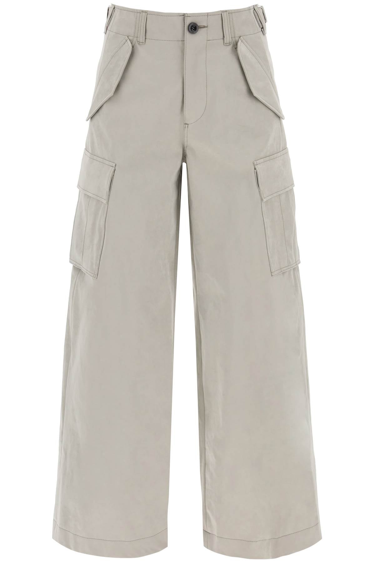 Peach Skin Technical Cargo Pants  - Beige