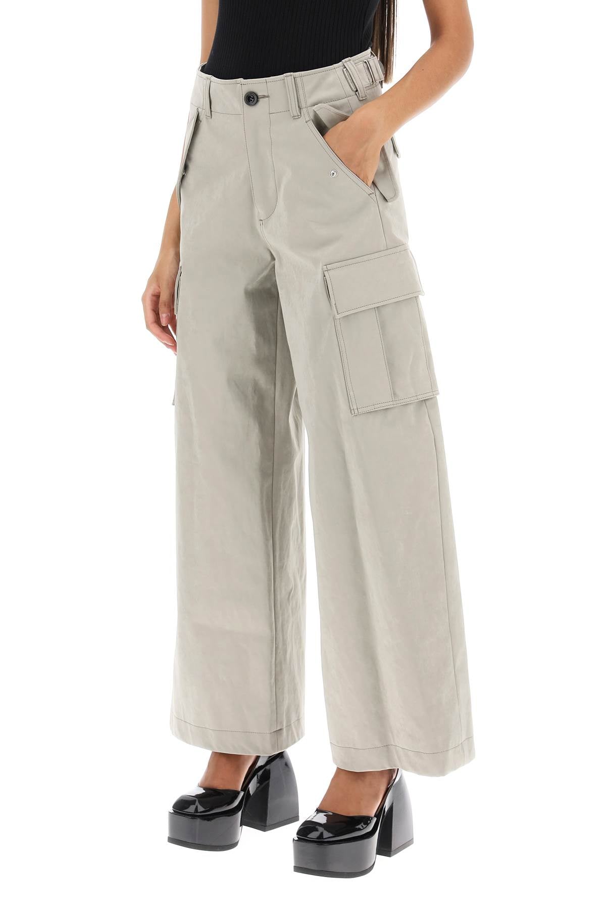 Peach Skin Technical Cargo Pants  - Beige