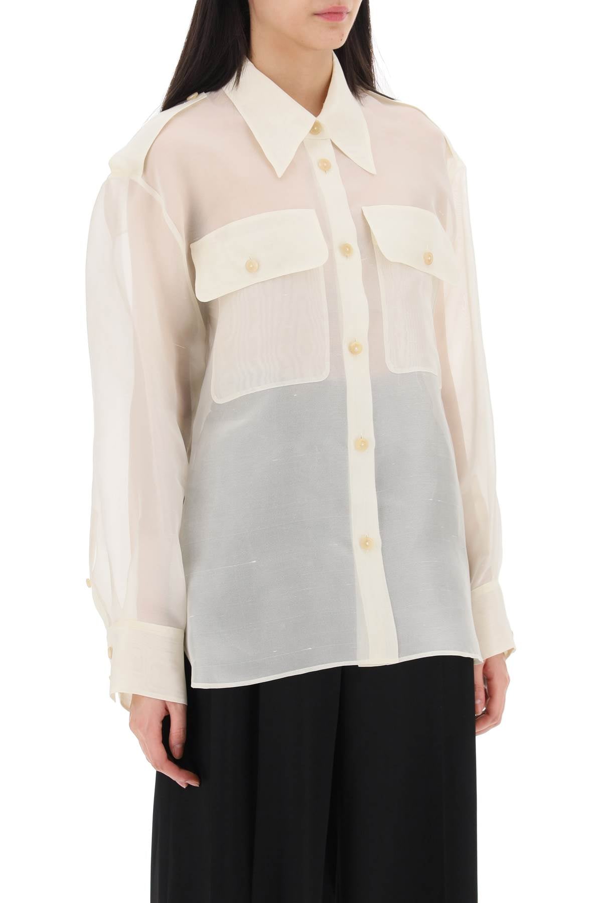 Missa Oversized Organza Shirt  - Neutro