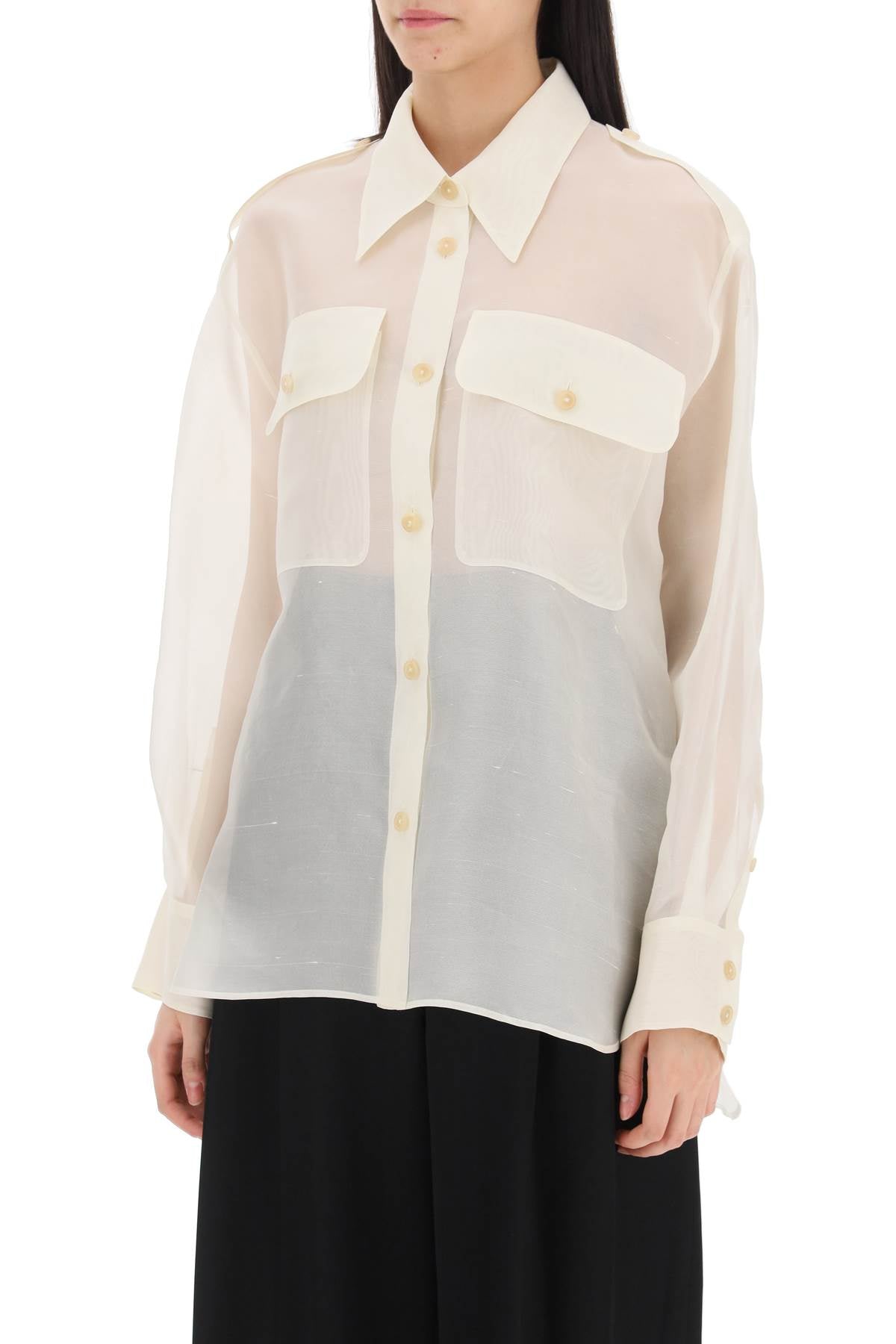 Missa Oversized Organza Shirt  - Neutro