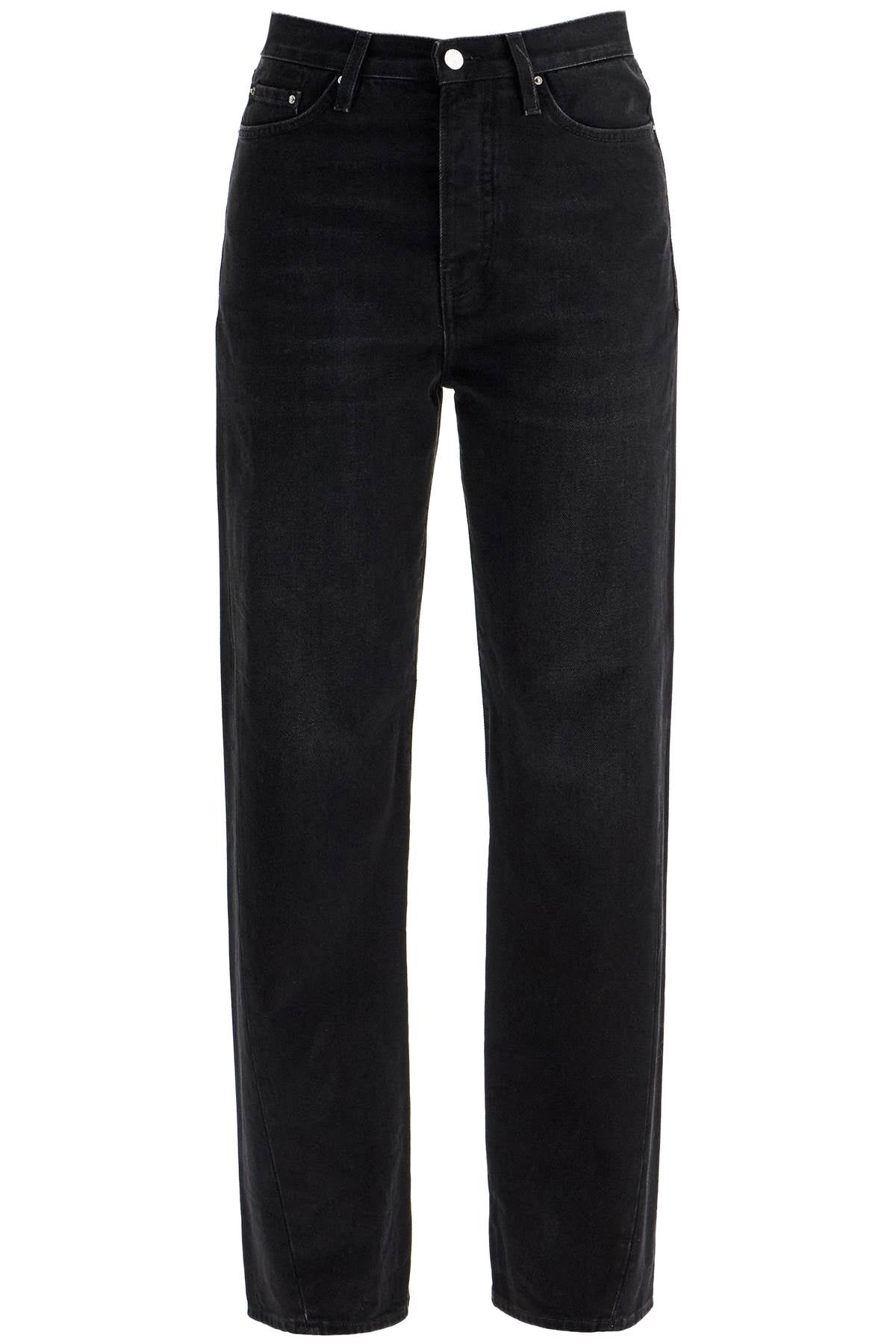 Twisted Seam Straight Jeans  - Black