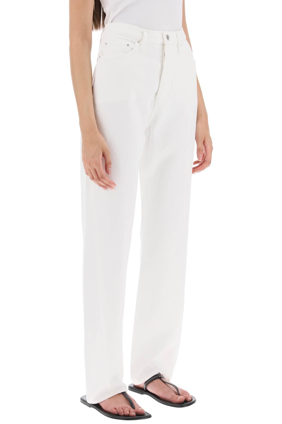 Twisted Seam Straight Jeans  - White