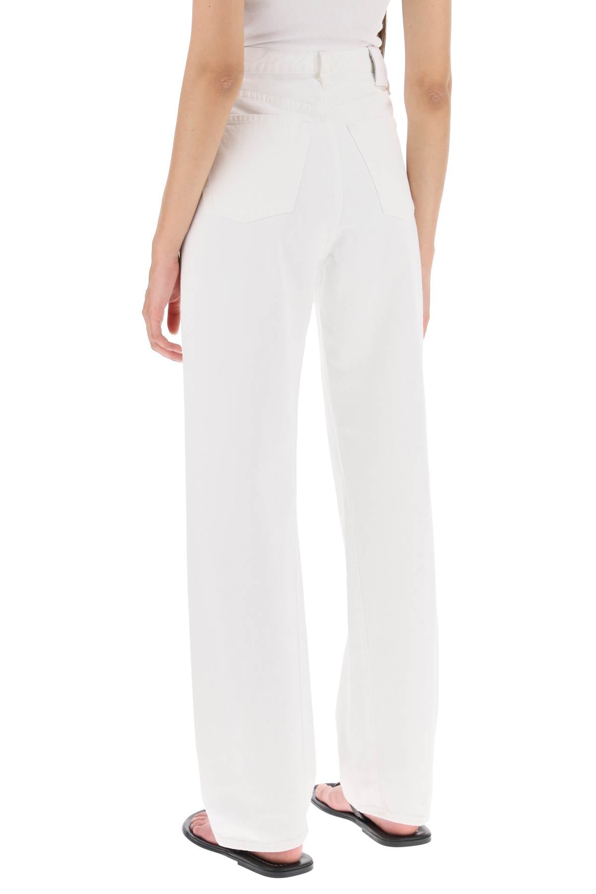 Twisted Seam Straight Jeans  - White