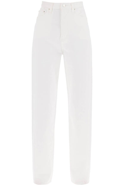 Twisted Seam Straight Jeans  - White