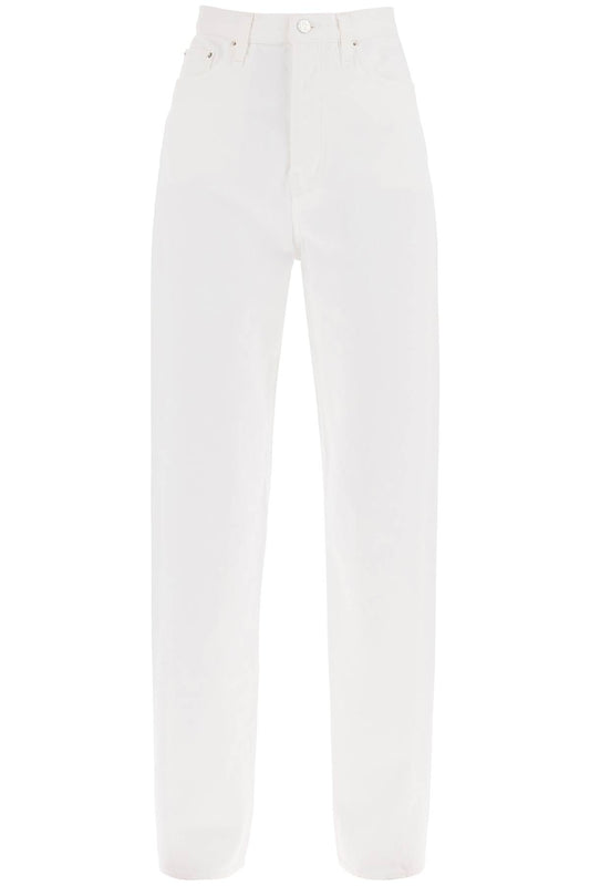 Twisted Seam Straight Jeans  - White