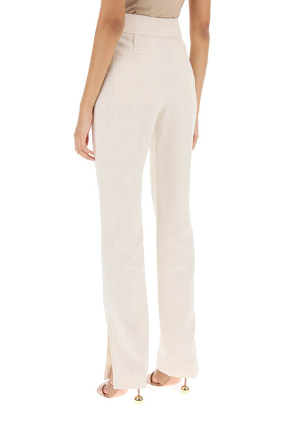 'le Pantalon Tibau' Slit Pants  - Bianco