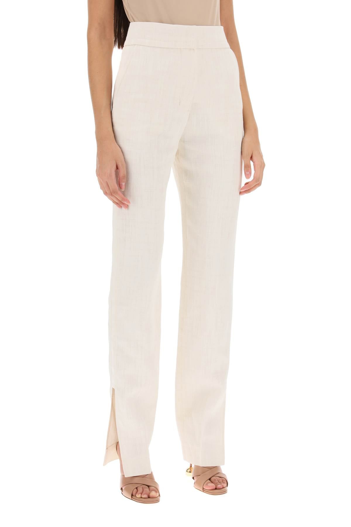 'le Pantalon Tibau' Slit Pants  - Bianco