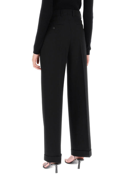 Cuffed Straight Trousers  - Nero