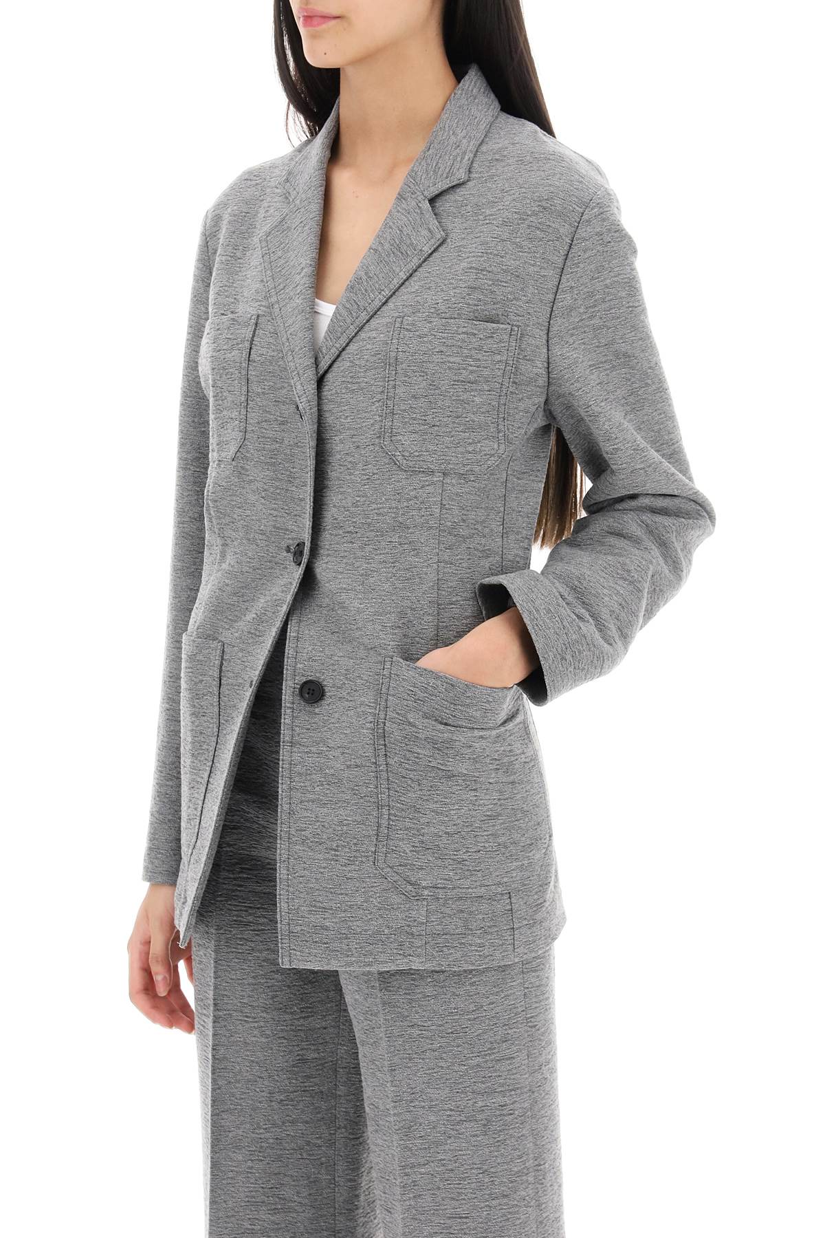 Deconstructed Single-breasted Blazer  - Grigio