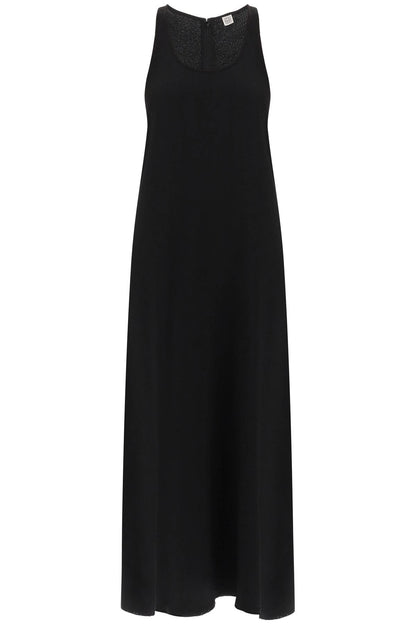 Tank Dress In Sablé Viscose  - Nero