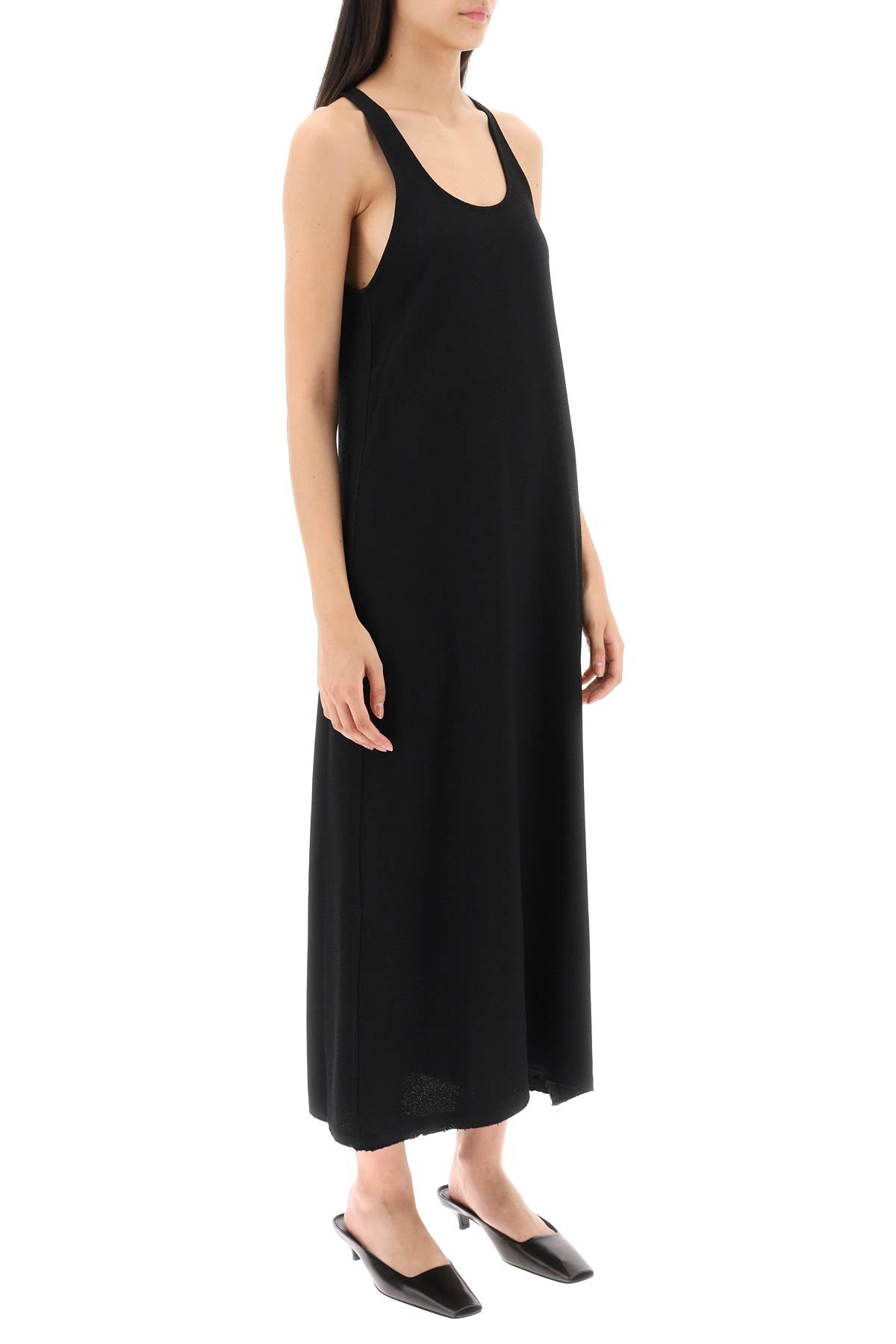 Tank Dress In Sablé Viscose  - Nero