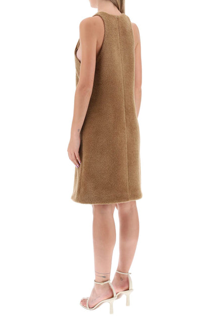 Wool Teddy Mini Dress  - Beige