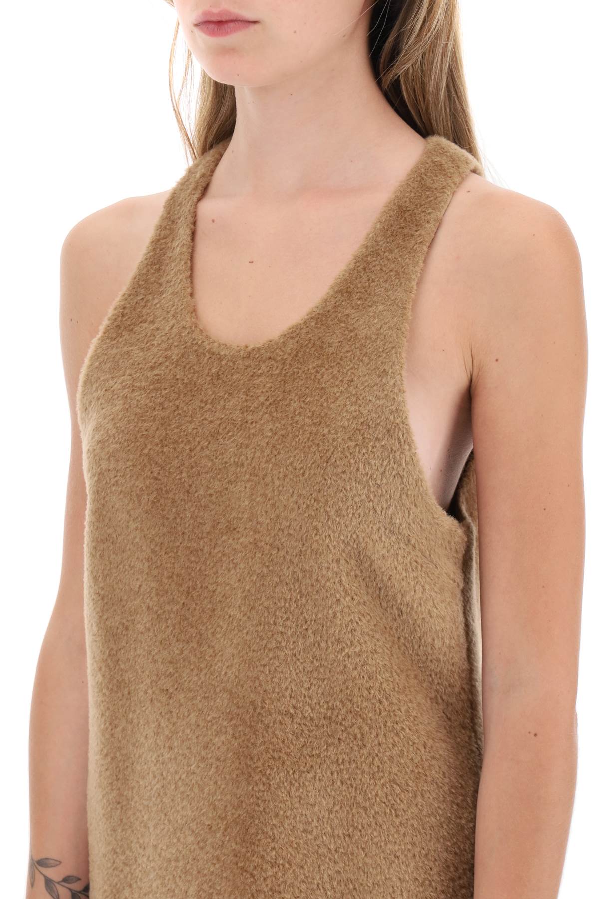 Wool Teddy Mini Dress  - Beige