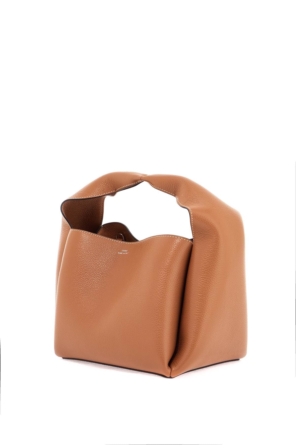 Bucket Bag In Pelle Di Vitello Tan Con Tracolla Regolabile  - Orange