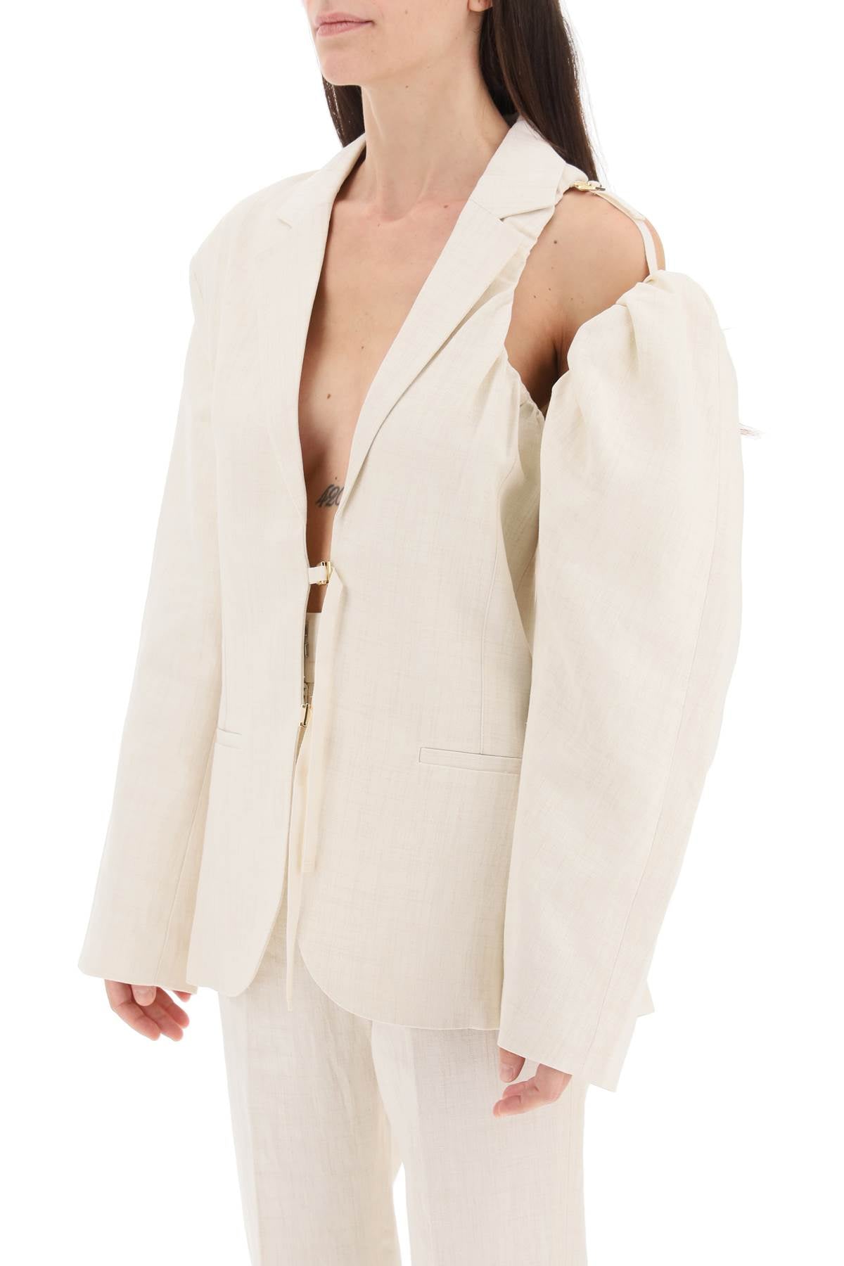 'la Veste Galliga' Single-breasted Blazer  - Bianco