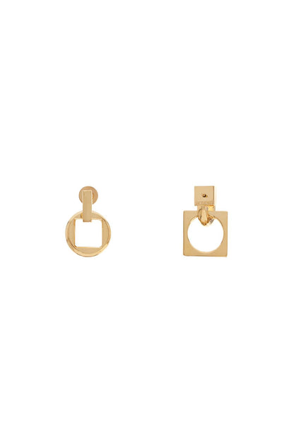 Earrings 'the Square Round D  - Gold