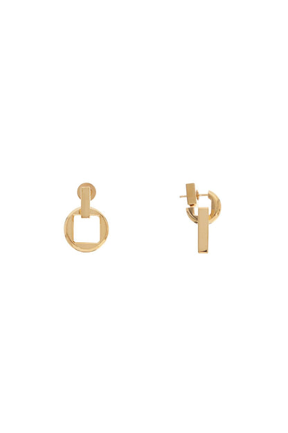 Earrings 'the Square Round D  - Gold