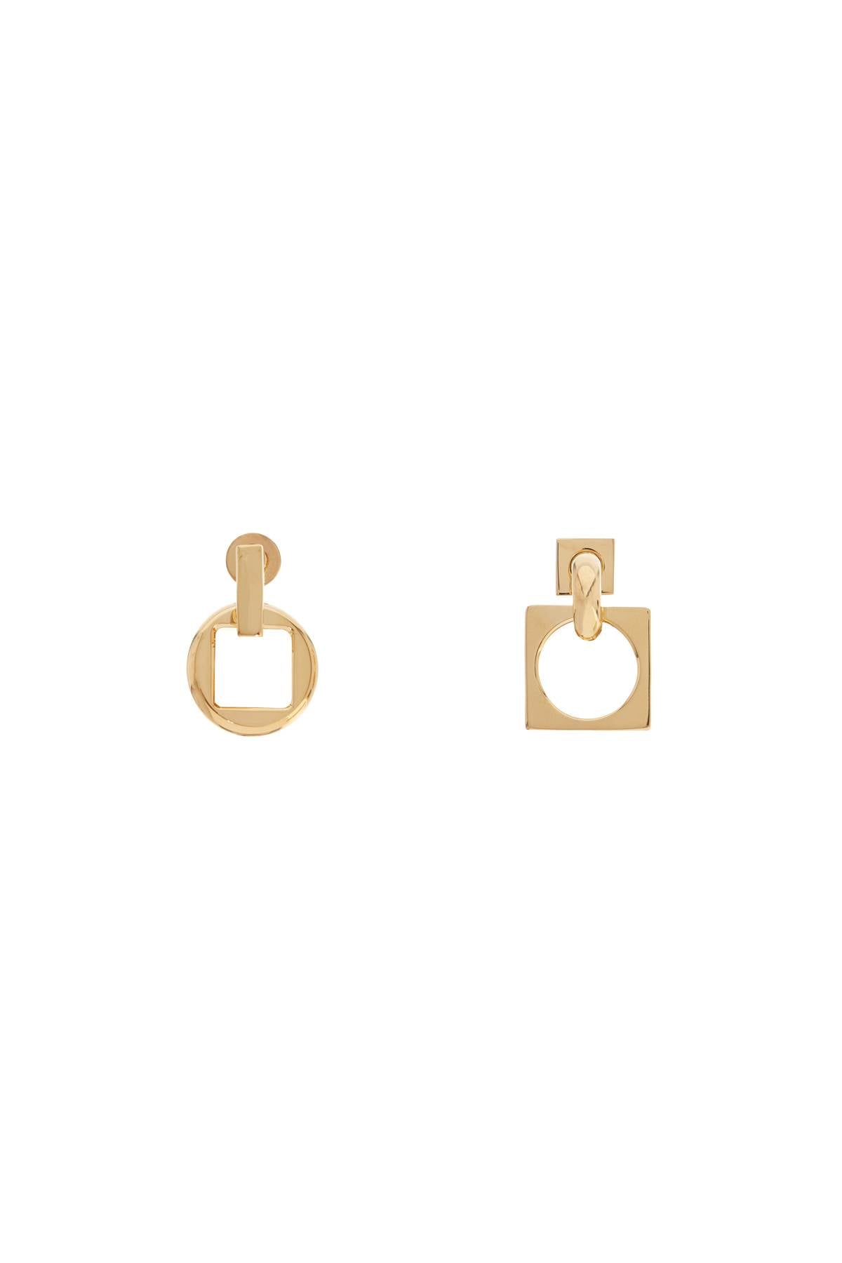 Earrings 'the Square Round D  - Gold