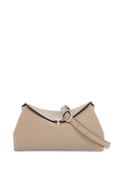 Light Beige Calfskin Clutch With Metal Closure  - Beige