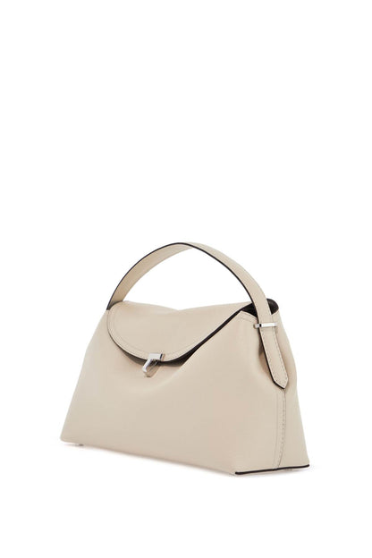 Milk Leather Handbag With T-lock And Adjustable Strap  - White