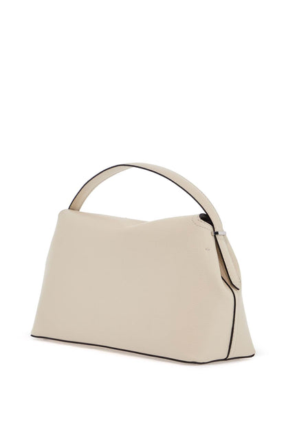 Milk Leather Handbag With T-lock And Adjustable Strap  - White