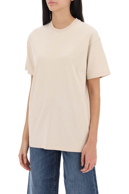 Oversized Straight T-shirt  - Beige