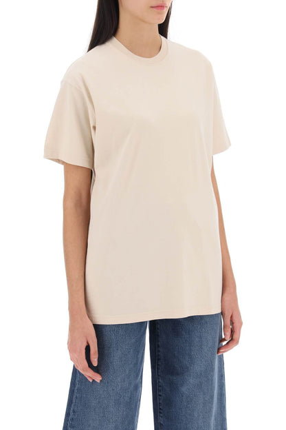 Oversized Straight T-shirt  - Beige