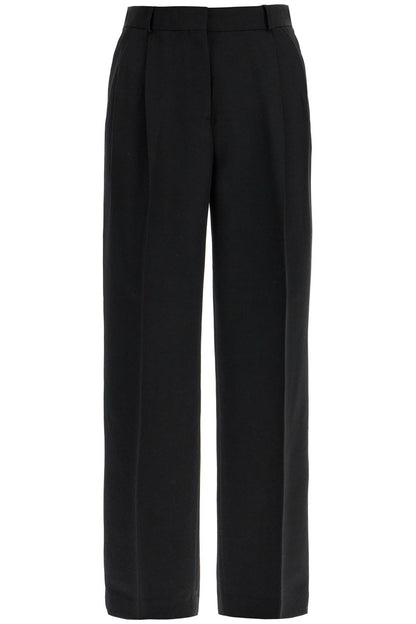 Tailored High-waisted Wide-leg Pants Black Sustainable Materials  - Black