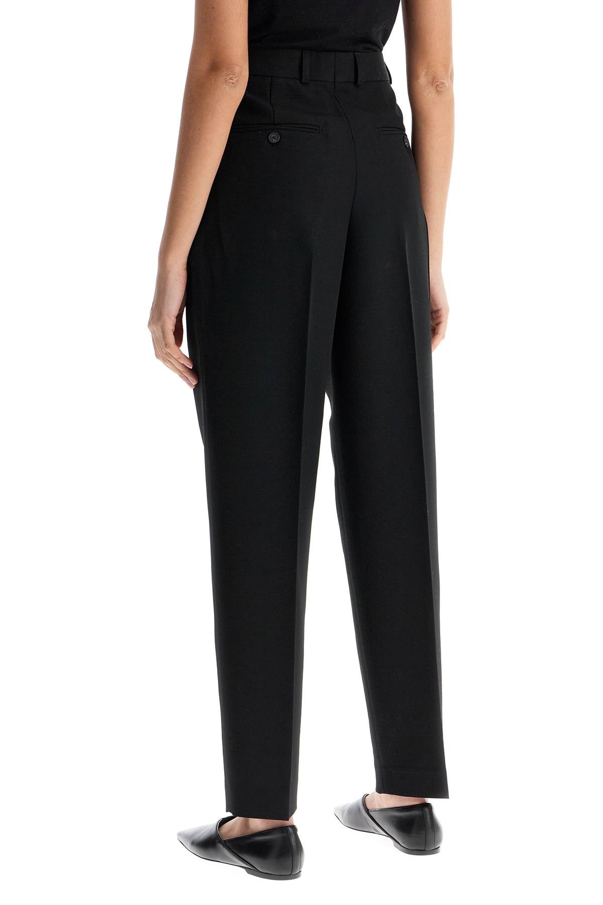 Tailored High-waisted Wide-leg Pants Black Sustainable Materials  - Black