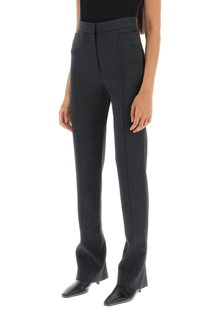 Slim Pants With Flared Cut  - Grey