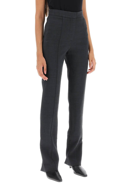 Slim Pants With Flared Cut  - Grey