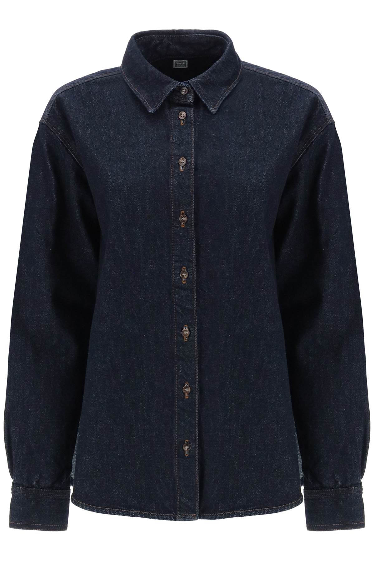 Organic-cotton Denim Shirt  - Blu