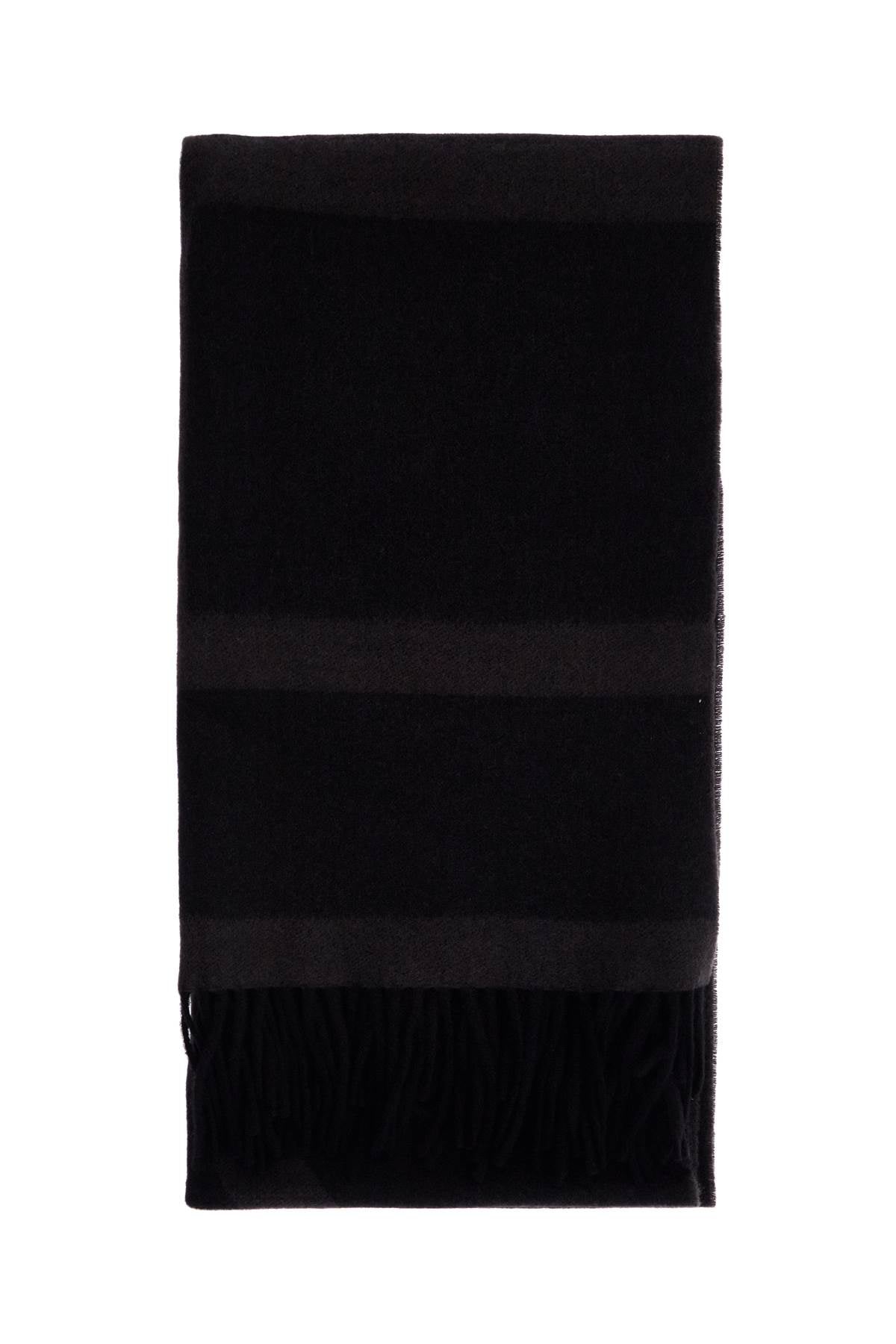 Charcoal Grey Monogram Jacquard Wool Scarf  - Grey