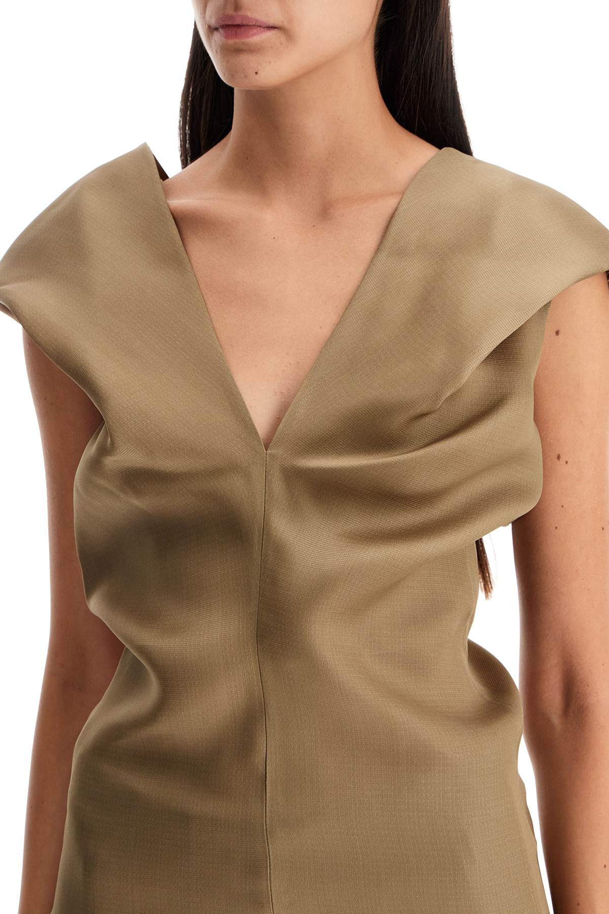 "silk Gazar Top Set  - Khaki