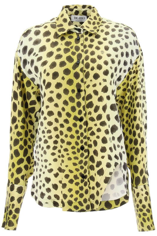 Eliza Cheetah Print Satin Shirt  - Giallo