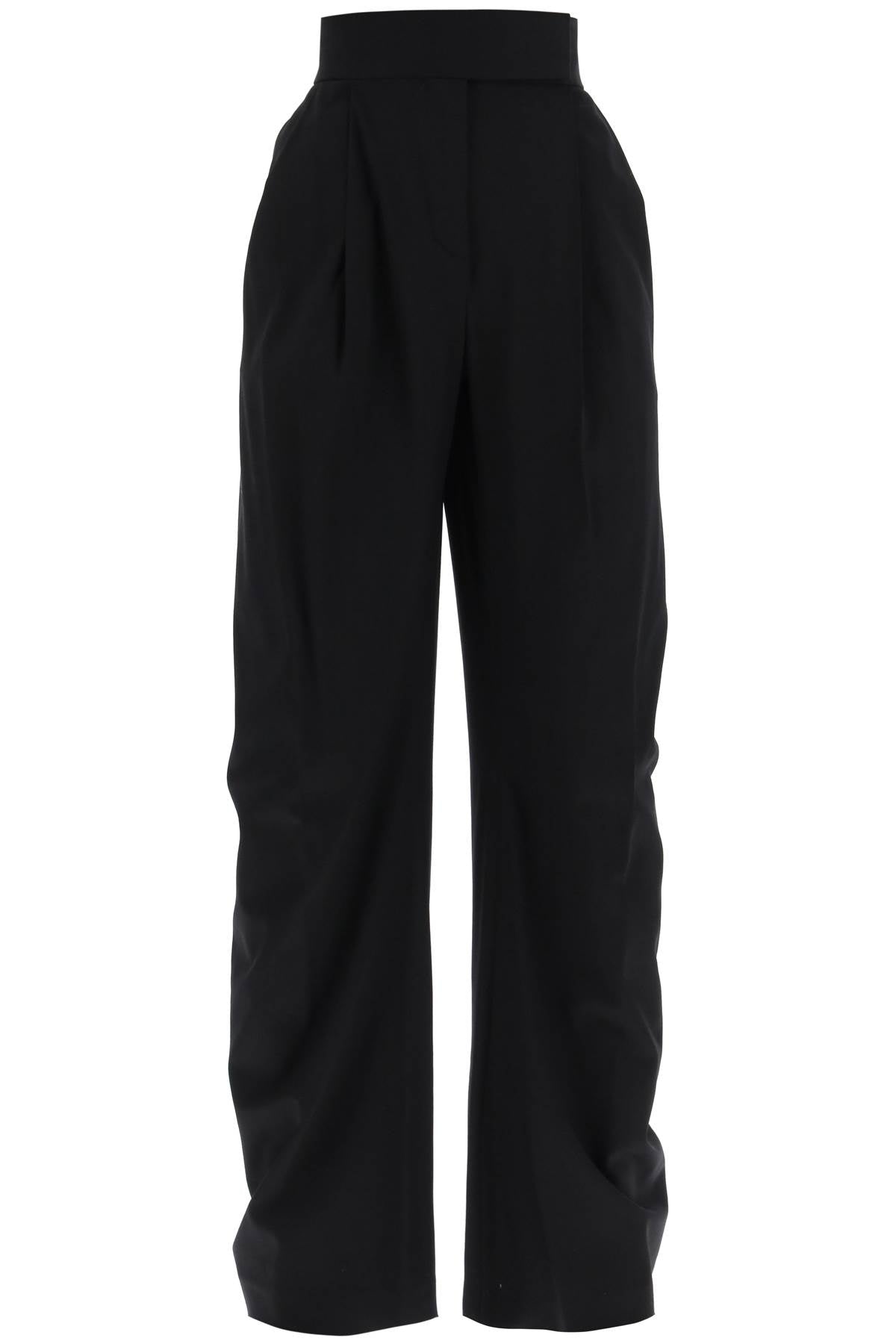 Gary Stretch Wool Trousers  - Nero