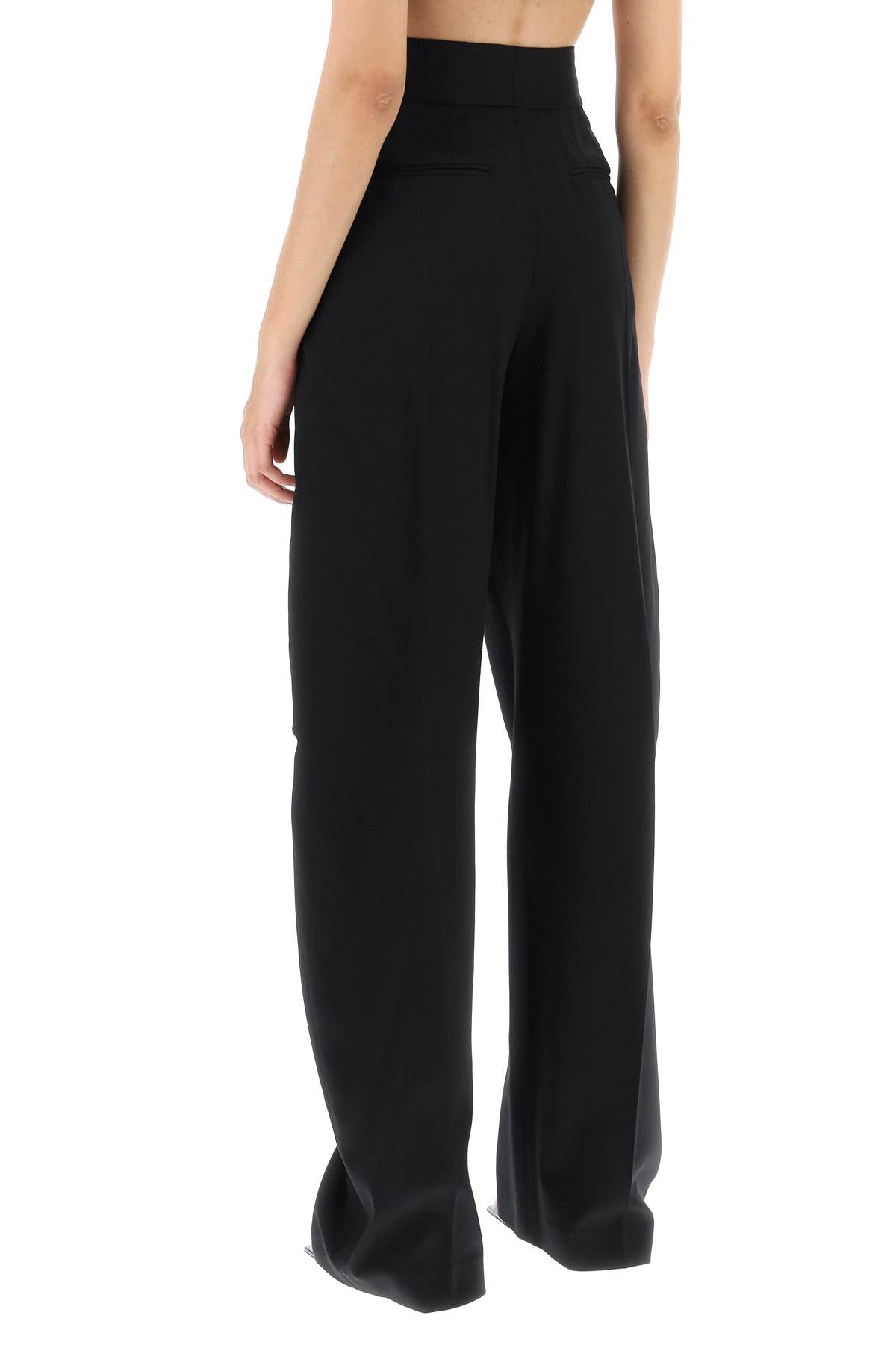 Gary Stretch Wool Trousers  - Nero