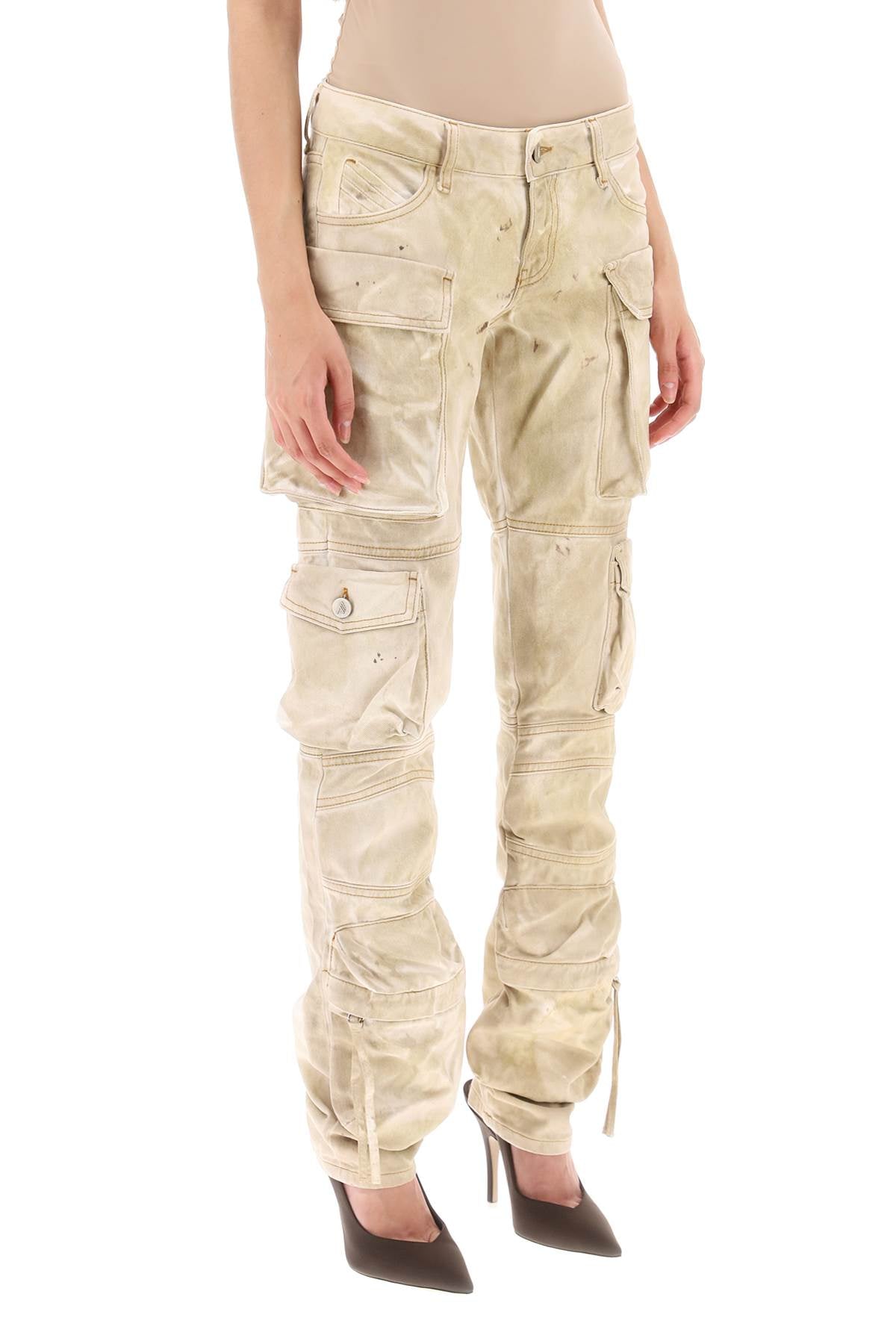 'essie' Cargo Pants With Marble Effect  - Beige