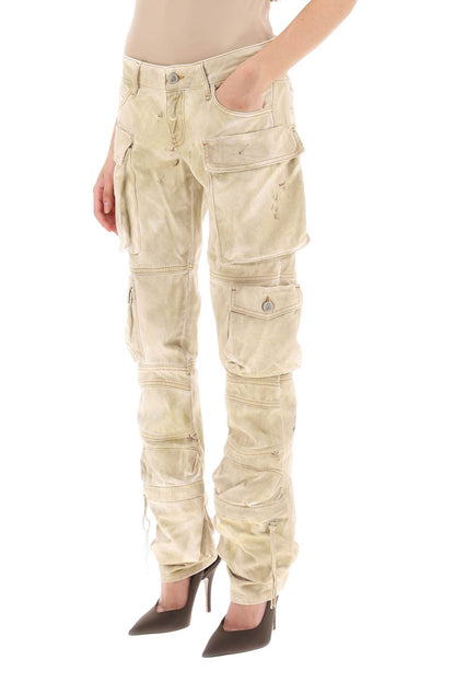 'essie' Cargo Pants With Marble Effect  - Beige