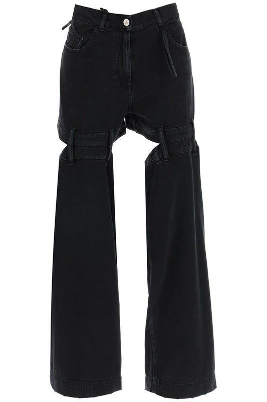 Ashton Cut-out Jeans  - Black